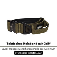 Halsband-Leinen-Set Nylon Military Olive