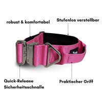 Nylon Tactical Halsband Raspberry
