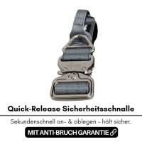 Nylon Tactical Halsband Silver Grey