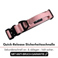 Nylon Tactical Halsband mit Griff Dusty Rose - ultraleicht