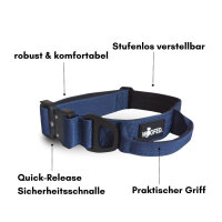 Nylon Tactical Halsband mit Griff Midnight Blue - ultraleicht