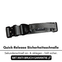 Nylon Tactical Halsband mit Griff Anthracite - ultraleicht