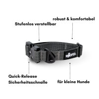 Nylon Tactical Halsband für kleine Hunde Anthracite