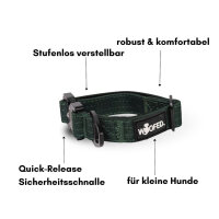 Nylon Tactical Halsband für kleine Hunde Dark Green