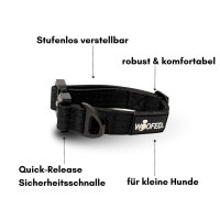 Nylon Tactical Halsband für kleine Hunde Deep Black