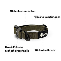 Nylon Tactical Halsband für kleine Hunde Military Olive