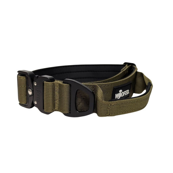 taktisches Nylon Halsband mit Griff Military Olive - ultraleicht