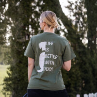 T-Shirt Life is better with dogs Unisex Grün