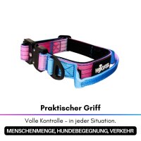 Nylon Tactical Halsband für kleine Hunde Pink Blue Sky