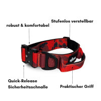 Nylon Tactical Halsband Red Camo - ultraleicht