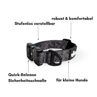 Nylon Tactical Halsband für kleine Hunde Black Camo