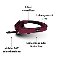 Nylon Classic Führleine Bordeaux