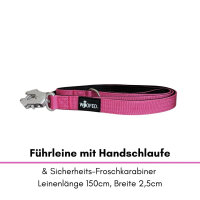 Nylon Tactical Führleine Raspberry - Leine 2.5m 3-fach verstellbar mit integriertem Griff
