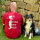 T-Shirt Life is better with dogs Unisex Rot - 2XL