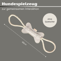 nachhaltiges Hundespielzeug Knochen Kurt mit Seil