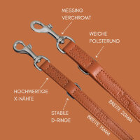 Leder Führleine Classic Soft - Cognac