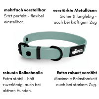 Halsband WOOFLEX® Classic verstellbar Jade Green