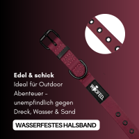 Halsband WOOFLEX® Classic verstellbar Burgundy