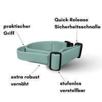 Halsband WOOFLEX® Tactical verstellbar mit Griff Jade Green
