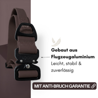 Halsband WOOFLEX® Tactical verstellbar mit Griff Espresso