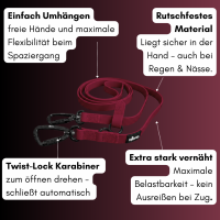 Umhängeleine WOOFLEX® Pro Burgundy