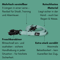 Führleine WOOFLEX® Tactical verstellbar Jade Green