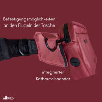Multifunktionale Gassitasche - 2 in 1 Bauchtasche & Schultertasche Wine Red